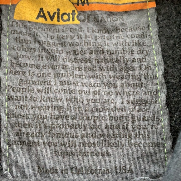 Aviator nation Grey bolt sweatshirt Sz M in great condition - Picture 2 of 3